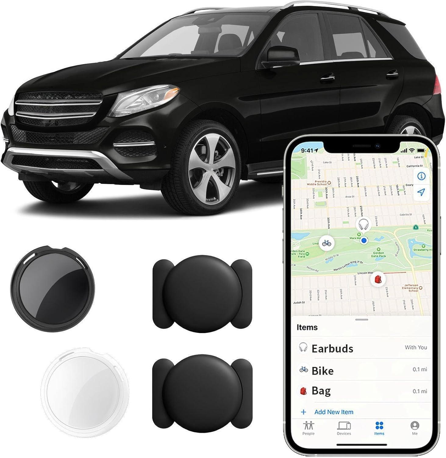 2Pcs GPS Tracker Support Find My(iOS Only), No Month Fee NO Subscription No SIM