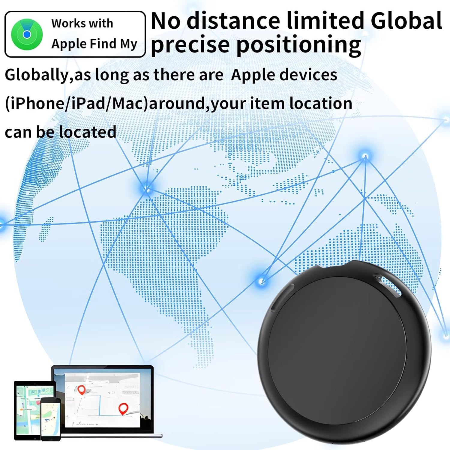 2Pcs GPS Tracker Support Find My(iOS Only), No Month Fee NO Subscription No SIM
