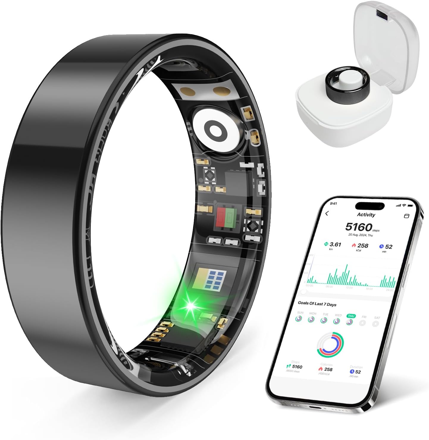 Smart Health Ring, Featuring Stress and Sleep Monitoring Functions