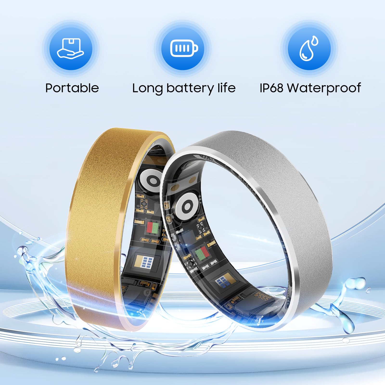 Smart Health Ring, Featuring Stress and Sleep Monitoring Functions