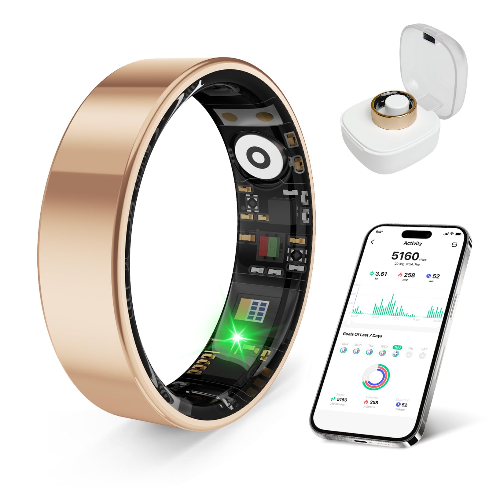 Smart Health Ring, Featuring Stress and Sleep Monitoring Functions