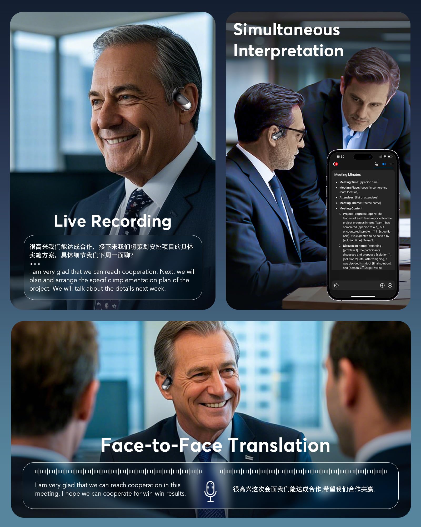 Q16 Pro AI Translation Earbuds 144 Languages Real-Time